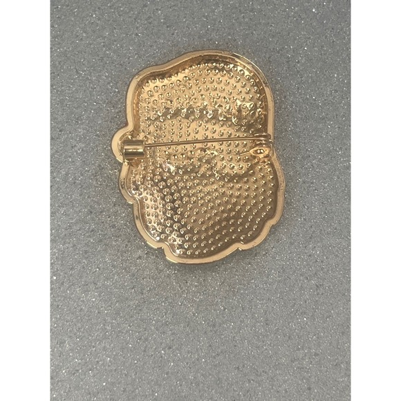 Santa Claus Brooch Pin Christmas Rhinestone Gold Tone Holiday Jewelry -Gift -New - Picture 3 of 6